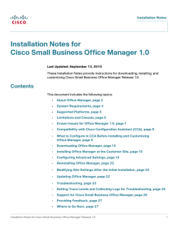 Installation Notes for Cisco Small Business Office Manager Release 1.0