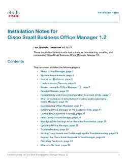 Installation Notes for Cisco Small Business Office Manager Release 1.2