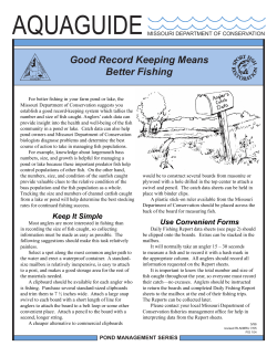 Good Record Keeping for Ponds