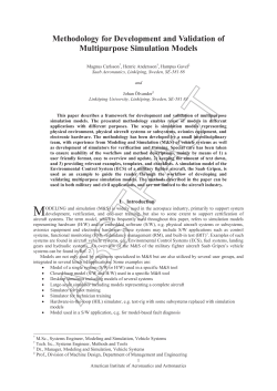 Methodology for Development and Validation of Multipurpose Simulation Models