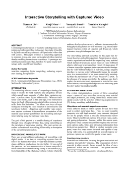 Interactive storytelling with captured video