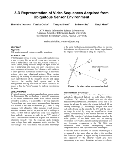 3-D representation of video sequences acquired from ubiquitous sensor environment