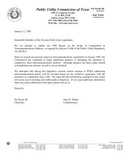 1999 Scope of Competition in Telecommunications Markets