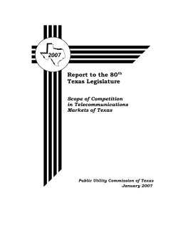 2007 Scope of Competition in Telecommunications Markets