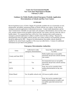 Guidance for Public Health-Related Emergency Pesticide Application Determinations at Schools and Day Care Centers