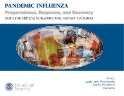 Annex: Water and Wastewater Sector Pandemic Guideline