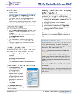 EDRS Medical Certifiers and Staff Quick Reference Guide (pdf)