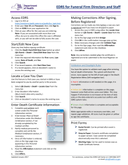 EDRS Funeral Director's Quick Reference Guide (pdf)