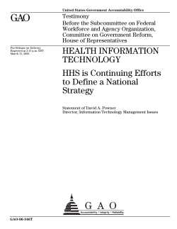 Health Information Technology - HHS is Continuing Efforts to Define a National Strategy