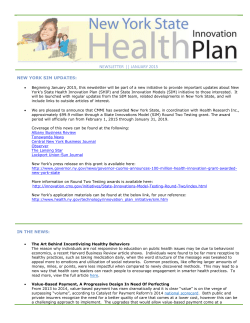January 15, 2015 Newsletter