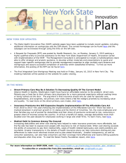 January 26, 2015 Newsletter