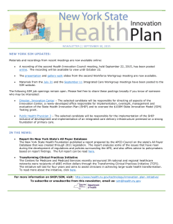 September 30, 2015 Newsletter
