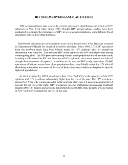 HIV Serosurveillance Activities