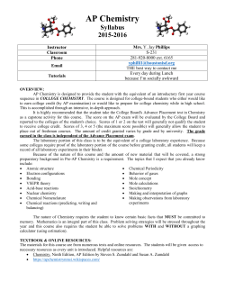 AP Chemistry Syllabus