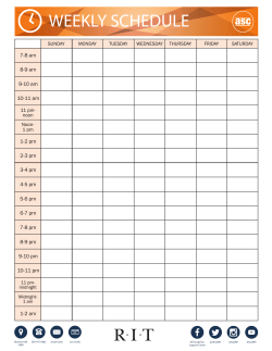ASC Weekly Schedule and Instructions