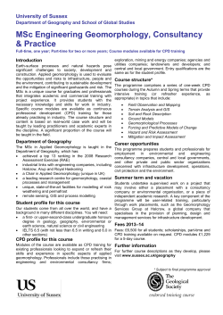 MSc Applied Geomorphology factsheet [PDF 29.67KB]
