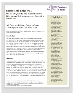 All Payer Ambulatory Surgery Center Discharges in New York State, 2013