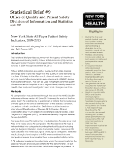New York State All Payer Patient Safety Indicators, 2009-2013