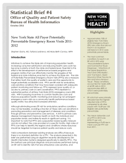 New York State All Payer Potentially Preventable Emergency Room Visits (PPV), 2011-2012