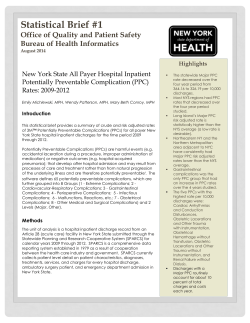 New York State All Payer Hospital Inpatient Potentially Preventable Complication (PPC) Rates, 2009-2012