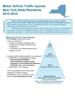 Motor Vehicle Traffic Injuries, New York State Residents, 2005-2007