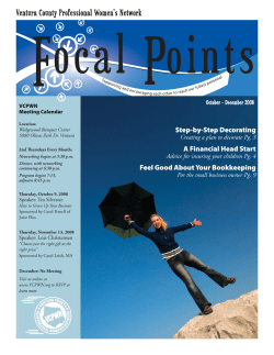 October/December 2008 Focal Points