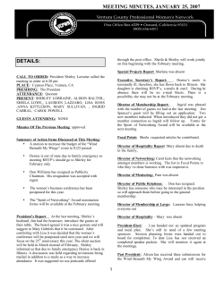 January, 2007 Board Meeting Minutes