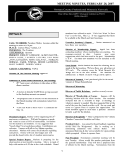 February, 2007 Board Meeting Minutes