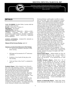 March, 2007 Board Meeting Minutes