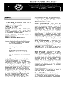 April, 2007 Board Meeting Minutes