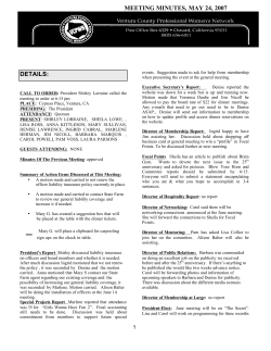 May, 2007 Board Meeting Minutes