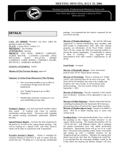 July, 2007 Board Meeting Minutes