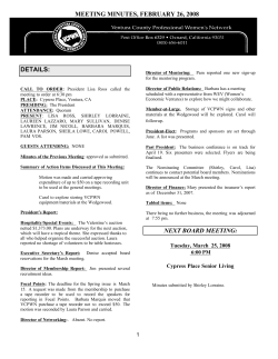 February, 2008 Board Meeting Minutes