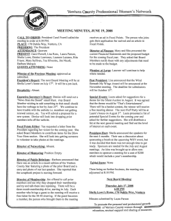 June, 2008 Board Meeting Minutes
