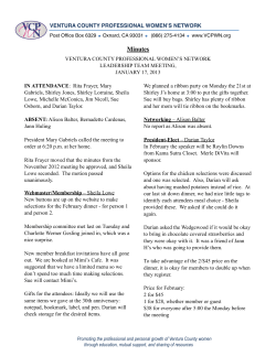 January, 2013 LT Meeting Minutes