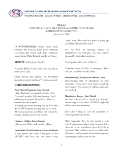 January, 2014 LT Meeting Minutes