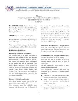 April, 2014 LT Meeting Minutes