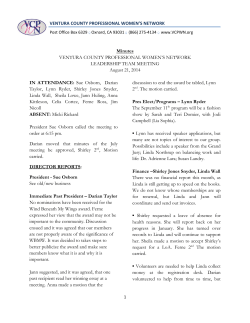 August, 2014 LT Meeting Minutes