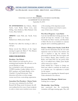 September, 2014 LT Meeting Minutes