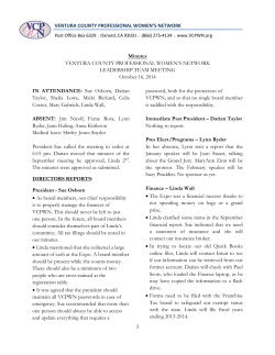 October, 2014 LT Meeting Minutes