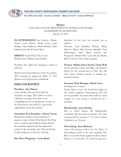 January, 2015 LT Meeting Minutes