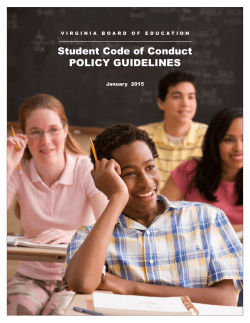 Student Conduct Policy Guidelines: 22.71-272.1