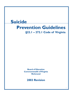 Suicide Prevention Guidelines: 22.71-272.1 Code of