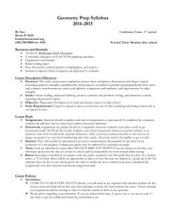 Geometry Syllabus