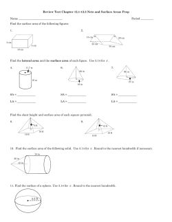 Review Ch. 12.1-12.3 Surface Area