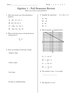 2014 Fall Final Review