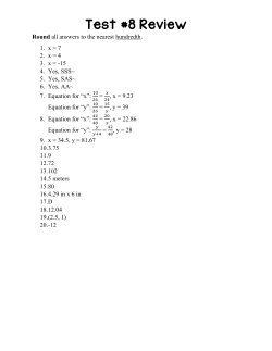 Test 8 Review Answer Key