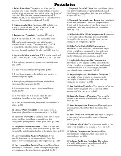 Geometry Postulates and Theorems Sheet