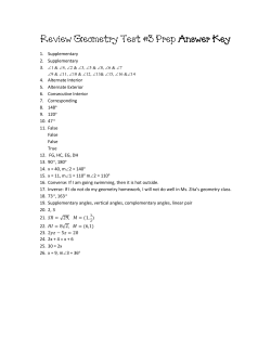 Review Geometry Test #3 PREP Answer Key