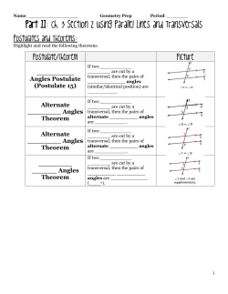 3.2 Using Parallel Lines and Transversals Blank Notes